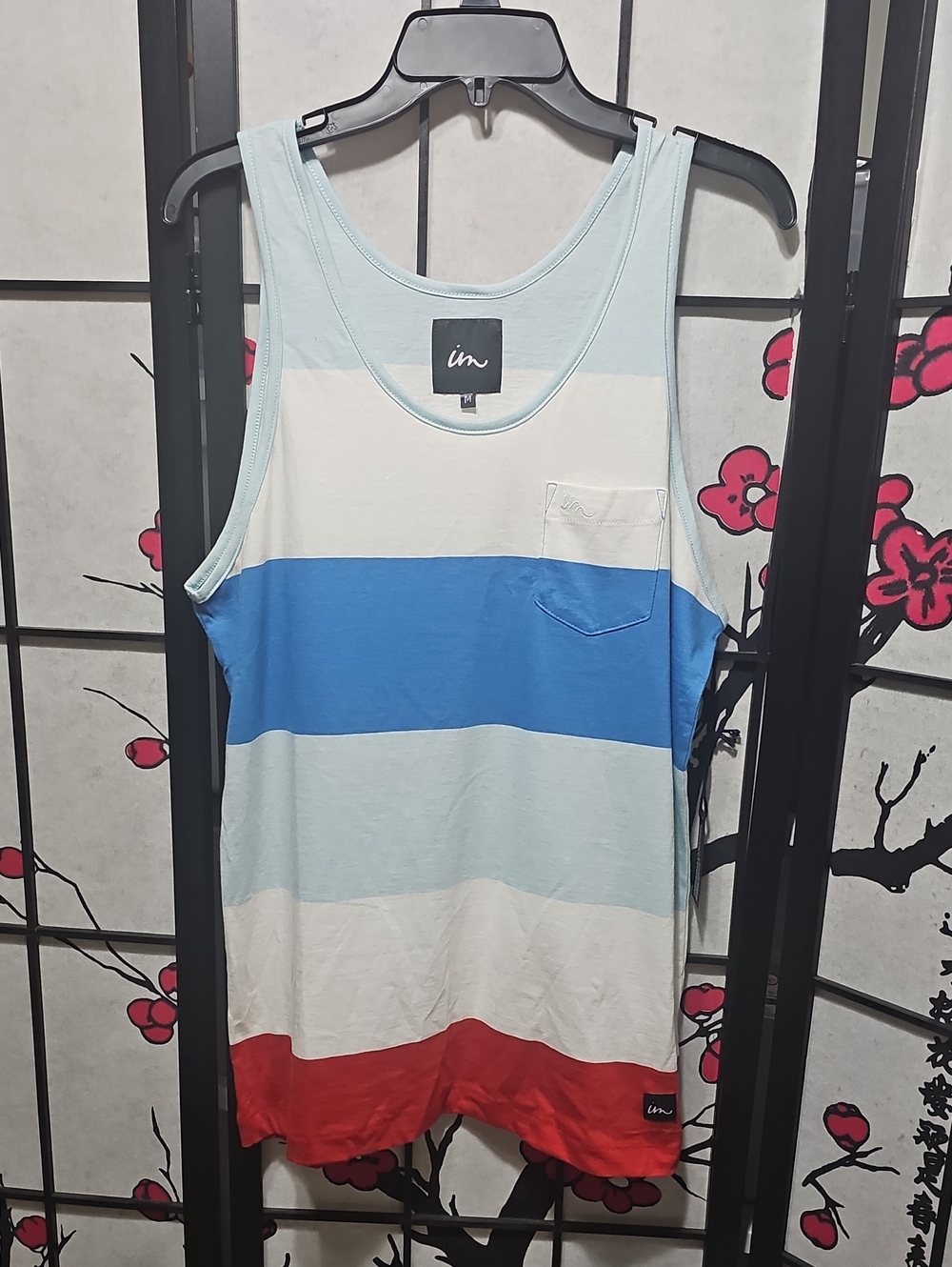 Imperial Motion Striped Tank - Light Blue, Blue, White & Red